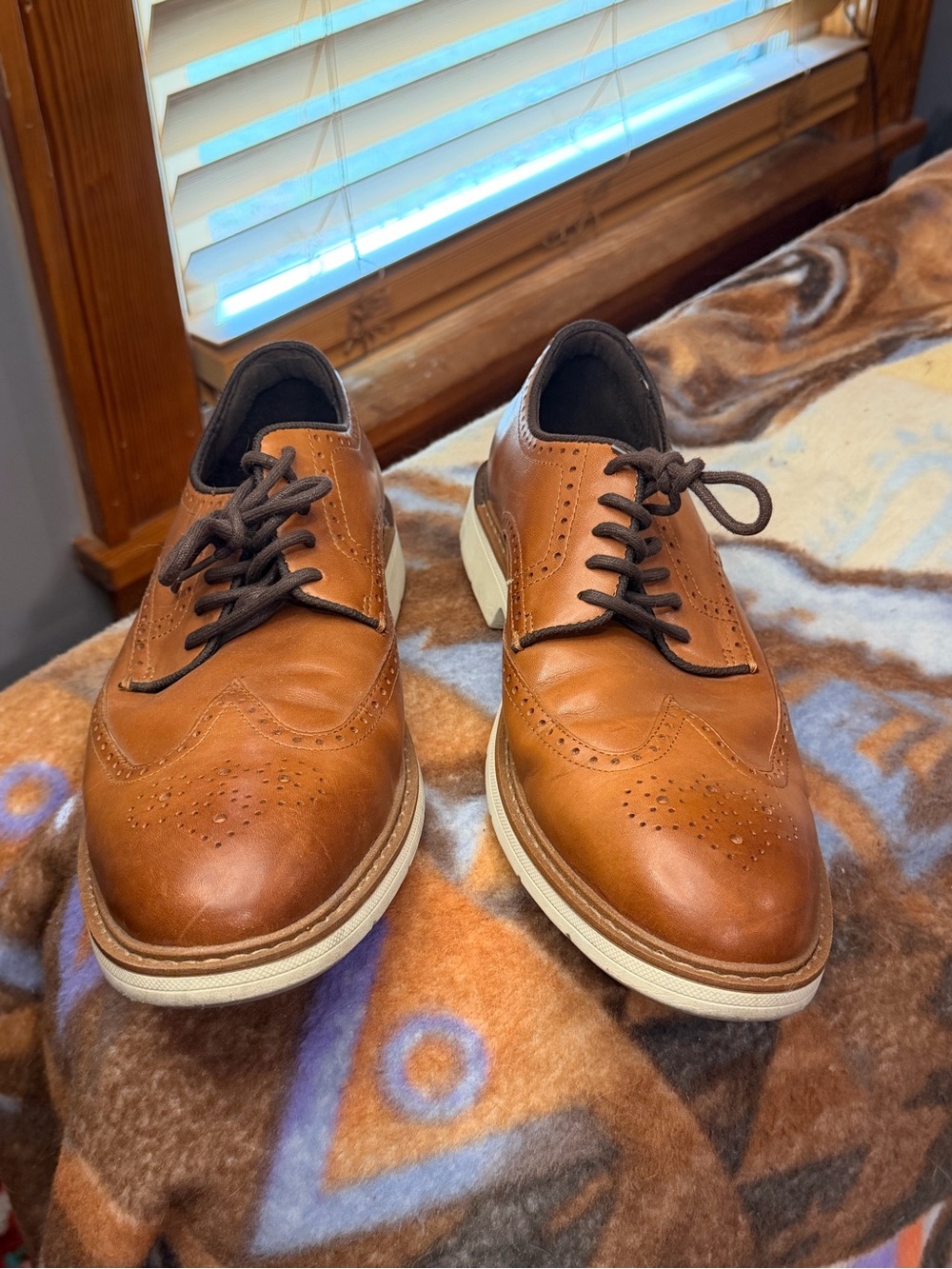 Cole Haan Grand 360 British Tan Leather Wingtip Derby Shoes